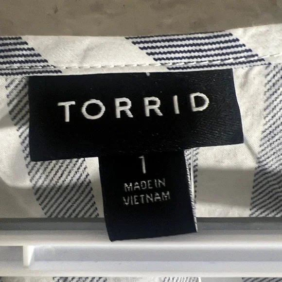 Torrid women’s Sz 1X blue& white Striped Skater Mini Dress summer - Picture 10 of 12